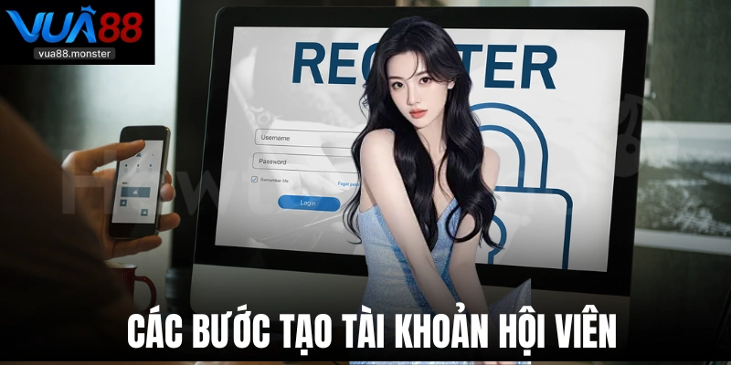 Các bước tạo tài khoản hội viên tại Vua88